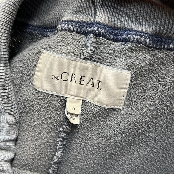 The Great. Washed Blue Cropped Drawstring Sweatpant  Star Embroidery Size 0/XS - Picture 7 of 9